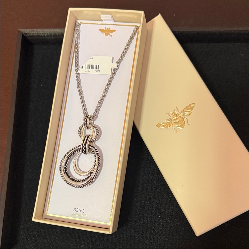 Silver Necklace with Intertwined Circles